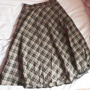Vintage High Waisted Plaid A-Line Skirt
